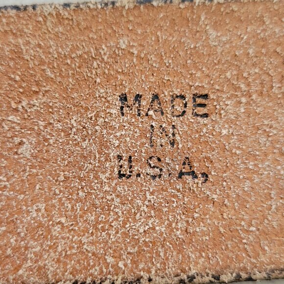 VTG Wackenhut Top Grain Cowhide Genuine Leather Belt with Large Buckle USA 38 - Picture 13 of 14